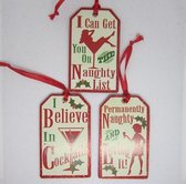 Vintage Kersthanger, Kurt Adler, 3 tekstlabels: 7 x 5 x 5 cm