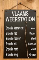 Vlaams weerstation - antraciet - 20x30 cm. - weerbericht