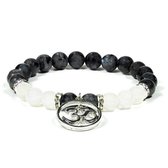 Armband Labradoriet/Witte Agaat met Ohm