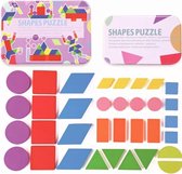 Tangram voor kinderen - Paars - Hout - Inclusief 60 voorbeeldkaarten
