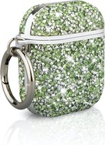 Casies Crystal AirPods case - Luxe glitter hoesje - AirPods 1 & 2 - Shockproof - Groen