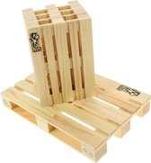 Labyrinth Palette® - Set van 4 houten onderzetters (12x8 cm) en 1 voor pannen (19x12,8 cm) - Hittebestendige bescherming voor tafel en keukenwerkblad