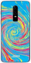 OnePlus 6 Hoesje Transparant TPU Case - Swirl Tie Dye #ffffff