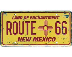 Signs-USA - Souvenir kentekenplaat nummerbord Amerika - verweerd - 30,5 x 15,3 cm - Route 66 - New Mexico