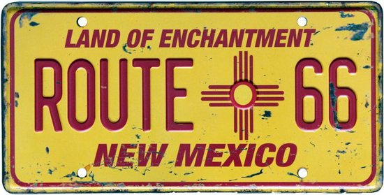 Signs-USA - Souvenir kentekenplaat nummerbord Amerika - verweerd - 30,5 x 15,3 cm - Route 66 - New Mexico