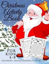 Christmas Activity Book For Kids 4-8