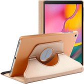Samsung tab s6 lite hoes Goud Draaibare Hoesje Case Cover tablethoes - Tab s6 lite hoes 2020 360 Hoes bookcase