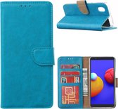Hoesje Geschikt Voor Samsung Galaxy A01 Core Hoesje book case met Pasjeshouder - Blauw