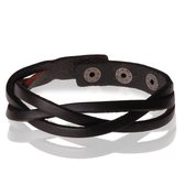 Stone Valley gevlochten leren armband Heren Zwart