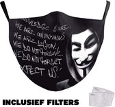 Anonymous Mondkapje wasbaar en herbruikbaar - 100% katoen - katoenen mondkapje - niet medisch mondmasker - 1stuk - Met Print