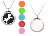 Akyol® Geurketting Unicorn | Ketting met aromatherapie medaillon | Hanger met Unicorn 25mm