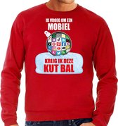 Kut Kerstbal sweater / Kersttrui Ik vroeg om een mobiel krijg ik deze kut bal rood voor heren - Kerstkleding / Christmas outfit S