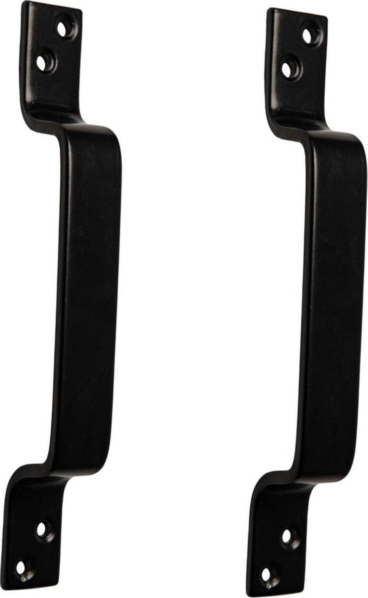 2x Handgrepen / meubelgrepen zwart staal verzinkt - 18 cm - handvatten voor meubels en schuifdeuren - deurgrepen / keukengrepen - Merkloos