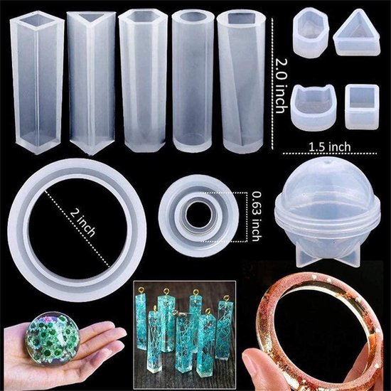 Meest complete Uv Resin Epoxy hars  sieraden set / kit 170-delig incl UV lamp & 6 kleuren inkt + veel meer accesoires - Essentials73