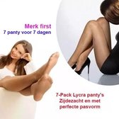 7-Pack Lycra panty's Zijdezacht en met perfecte pasvorm | Kleur Hazel | 36-40