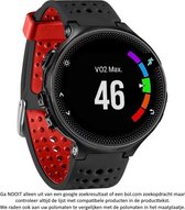 Siliconen Horlogebandje - Geschikt voor Garmin - 22 mm - Zwart/Rood