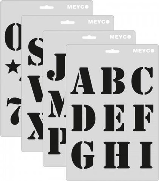 Teken en/of tamponeer sjabloon letters en cijfers 4 stuks 6 cm | bol.com
