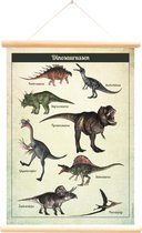 Little & Pure - Schoolplaat Dinosauriers - retro schoolplaat - 50 x 70 cm