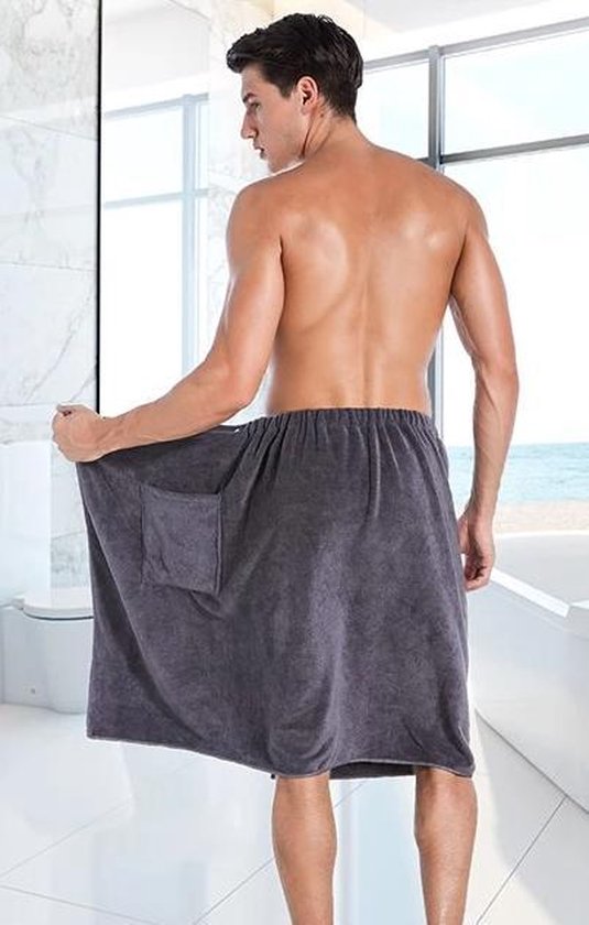 Overweldigend mooi bagage Omslaghanddoek met elastieken band voor mannen - heren saunakilt - sauna  handdoek met... | bol.com