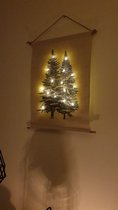 Kerstboom op canvas inclusief verlichting S Nieuw model (40x60cm)