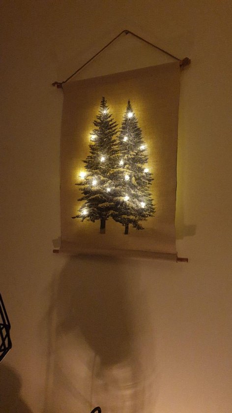 Kerstboom op canvas inclusief verlichting S Nieuw model (40x60cm) bol.com