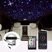 sterrenhemel licht hemel auto dak mix kleur 380pcs 2m glasvezel met RF controle IOS/Android controle  12V 6W RGB