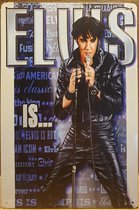 Elvis Presley blauw Reclamebord van metaal METALEN-WANDBORD - MUURPLAAT - VINTAGE - RETRO - HORECA- BORD-WANDDECORATIE -TEKSTBORD - DECORATIEBORD - RECLAMEPLAAT - WANDPLAAT - NOSTALGIE -CAFE- BAR -MANCAVE- KROEG- MAN CAVE