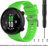 Groen siliconen bandje geschikt voor de Garmin Forerunner 45S – Maat: zie maatfoto - horlogeband - polsband - strap - siliconen - green rubber smartwatch strap