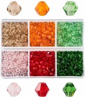 Fako Bijoux® - DIY Kralen Set - Glas Kralen Facet Geslepen - Glaskralen - Sieraden Maken - 4mm - 600 Stuks - Watermeloen