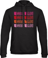 Pinned by k - Hoodie Boss Babe Black - S