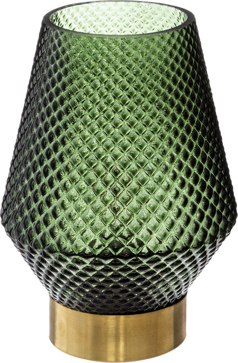 Atmosphera tafellamp LED gouden voet Groen - H17 cm -Lamp - Zonder snoer - Sfeerverlichting