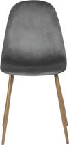 Evella Living - Eetkamerstoelen - Set van 2 - Velvet - Stoelen - Grijs - 44x53x86