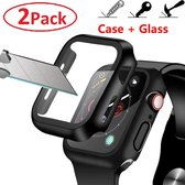 Full Cover Tempered Glass Screen Protector Cover Case Bumper Hoesje Geschikt Voor Apple Watch Series 4/5/6/SE 44mm - iWatch Beschermkap Beschermhoes Screenprotector Hoes - 360 Graden Display & Rand Bescherming - Gehard Glas - Zwart - Set Van 2 Stuks Full Cover Tempered Glass Screen Protector Cover Case Bumper Hoesje Geschikt Voor Apple Watch Series 4/5/6/SE 44mm - iWatch Beschermkap Beschermhoes Screenprotector Hoes - 360 Graden Display & Rand Bescherming - Gehard Glas - Zwart - Set Van 2 Stuks