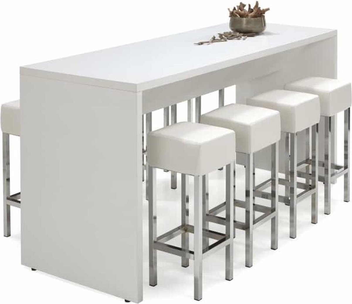 Statafel of bartafel Chief 220cm x 80cm breed kleur Wit