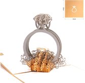 Popup wenskaart Diamanten ring  I love you forever - hou van je voor altijd - Singles day -Valentijnsdag - Jubileumkaart - Liefdeskaart - 3D pop-up wenskaart