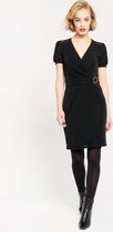 LOLALIZA Mini jurk met lurex en ceintuur - Zwart - Maat 44