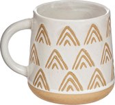Mug moderne blanc avec triangles, triangles wax resist - Sass & Belle