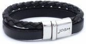 Josh leren armband 9110 zwart