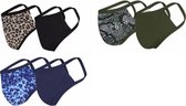 Wasbare Mondkapjes Dames: 6-pack print