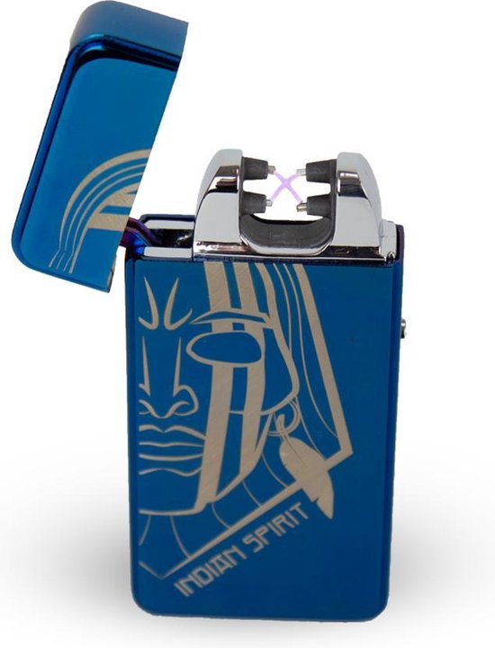 Indian Spirit - Metalen Elektrische Plasma Aansteker - Plasma Lighter (Blue  / Blauw) | bol.com