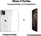 iPhone 11 Pro Max Hoesje Siliconen backcover + 2x Screenprotector