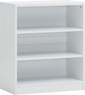 Boekenkast modern 72 cm met 2 planken spaanplaat  wit