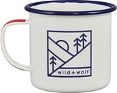 Wild+Wolf -emaillen drinkbeker - campingbeker - 500ml