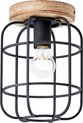 Brilliant Gwen - Plafondlamp - E27 max 1x40W - Zwart/Hout