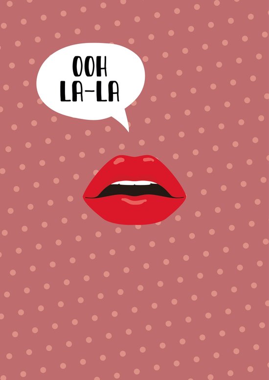 Affiche ooh la la | Poster lèvres | Rose | Points | Citation | bol.com