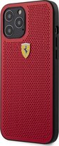 iPhone 12/12 Pro Backcase hoesje - Ferrari - Effen Rood - Kunstleer