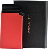 ProWallet Cardprotector - Pasjeshouder Rood - 7 Pasjes - RFID Creditcardhouder - Uitschuifbaar - Geschikt voor Mannen en Vrouwen - Inclusief Luxe Cadeaubox