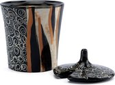 Suikerpot  - Model: Zebra Zwart-wit-goud | Handgemaakt in Zuid Afrika - hoogwaardig keramiek - speciaal gemaakt door Letsopa Ceramics voor Nwabisa African Art