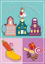 Set van 8 dezelfde Sinterklaaskaarten, Sinterklaas, Sinterklaasfeest, Wenskaart, Ansichtkaart - Leuke Post