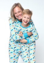 Happy Pyjama's | Azuurblauwe Dolfijnen pyjama | pyjama jongens | pyjama meisjes | maat: 122/128 (6-8 jaar)